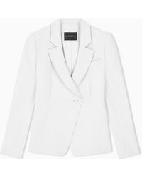 Emporio Armani - Tailored Single-Breasted Blazer With Notched Lapels - Lyst