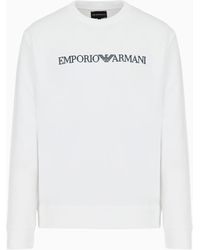 Emporio Armani - Felpa Misto Modal Con Stampa Logo - Lyst