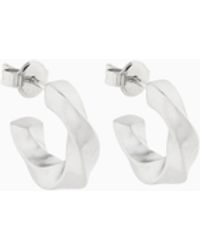 Emporio Armani - Stainless Steel Hoop Earrings - Lyst