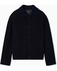Emporio Armani - Icon Virgin-Wool Double Cloth Blouson - Lyst