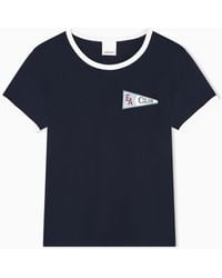 Emporio Armani - Eagle Club Jersey T-Shirt With Patch - Lyst