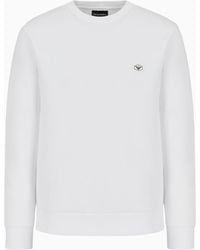 Emporio Armani - Sweatshirt Mit Rundhalsausschnitt Mit Kleinem Logo-patch - Lyst