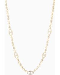 Emporio Armani - Tone Brass Station Necklace - Lyst