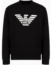 Emporio Armani - Sweat-shirt En Modal Mélangé Avec Imprimé Logo - Lyst