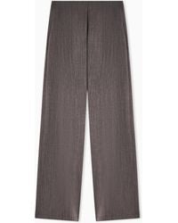 Emporio Armani - Light Wool Trousers With Side Crease - Lyst
