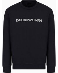 Emporio Armani - Sudadera De Mezcla De Modal Con Logotipo Estampado - Lyst
