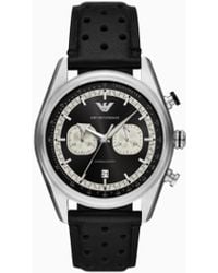 Emporio Armani - Chronograph Leather Watch - Lyst