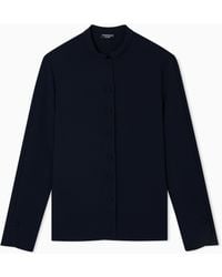 Emporio Armani - Icon Washed Cady Crêpe Shirt Jacket - Lyst