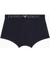 Emporio Armani - Calzoncillo Bóxer De Algodón Superfino Con Logotipo En La Cintura - Lyst