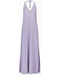 Emporio Armani - Lurex Fabric Long Beachwear Dress - Lyst