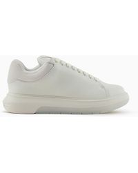 Emporio Armani - Chunky Leather Sneakers - Lyst
