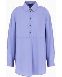 Emporio Armani - Oversized Shirt In Fluid Cotton - Lyst