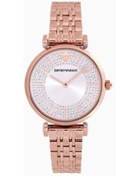 Emporio Armani - Two-hand Rose Gold-tone Stainless Steel Watch - Lyst