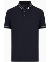 Emporio Armani - Jersey Polo Shirt With Placed Logo - Lyst