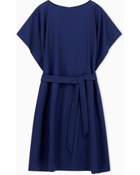 Emporio Armani - Kleid Mit Schärpe, Gefertigt Aus Krepp-Satin - Lyst