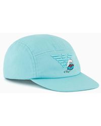 Emporio Armani - Baseballcap Mit "the Smurfs"-stickerei - Lyst