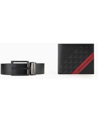 Emporio Armani - Smooth Regenerated Leather Gift Box With Asv Red Band - Lyst