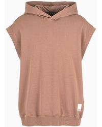 Emporio Armani - Sustainability Values Capsule Collection Organic Jersey Sleeveless Hooded Sweatshirt - Lyst