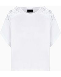 Emporio Armani - T-shirt In Boxy-fit Aus Supima-jersey Mit Nahtlosen Schleifen - Lyst