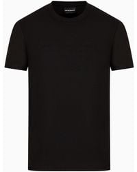 Emporio Armani - T-shirt In Jersey Con Logo Jacquard - Lyst