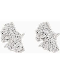 Emporio Armani - Tone Brass Stud Earrings - Lyst