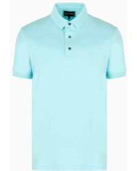 Emporio Armani - Asv Lyocell-blend Jersey Polo Shirt - Lyst