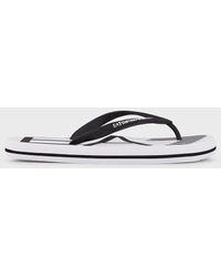 Emporio Armani Water Sports Flip-flops With Oversized Logo - White
