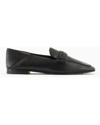 Emporio Armani - Nappa Mokassins Mit Relief-Logo Auf Dem Riemen - Lyst