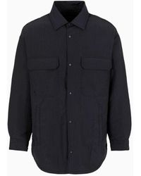 Emporio Armani - Lightweight Nylon Seersucker Water-repellent Shirt Jacket - Lyst