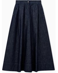 Emporio Armani - Flared Long Denim Skirt Valentine's Day Capsule - Lyst