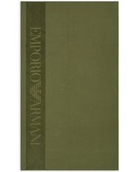 Emporio Armani - Toalla De Playa En Tejido Jacquard De Punto Gofrado Con Logotipo - Lyst