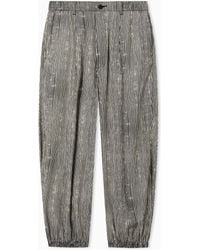 Emporio Armani - All-Over Print Lyocell-Blend Trousers - Lyst