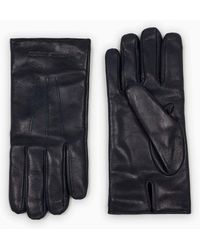 Emporio Armani - Lambskin Nappa Leather Gloves With Baguette Detail - Lyst