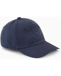 Emporio Armani - Baseball Cap With Embossed Logo Embroidery - Lyst