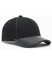 Emporio Armani - Baseball Cap With Ea Signature Logo Embroidery - Lyst