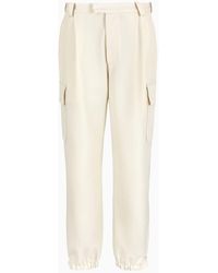 Emporio Armani - Cargo Trousers In Stretch Twill With Elasticated Hem - Lyst