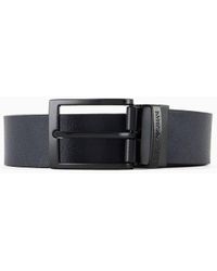 Emporio Armani - Reversible Belt In Eagle Print Leather - Lyst