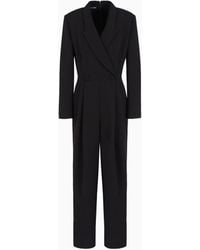 Emporio Armani - Mono Efecto Dos Piezas Con Solapas De Crepé Técnico - Lyst