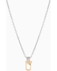 Emporio Armani - Two-Tone Stainless Steel Pendant Necklace - Lyst
