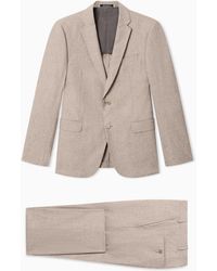 Emporio Armani - Light Wool Cloth Single-Breasted Suit With Printed Yarn - Lyst