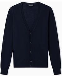 Emporio Armani - Pure Virgin Wool V-Neck Cardigan - Lyst