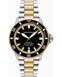 Emporio Armani - Sea Explorer Automatic Two-Tone Stainless Steel Watch - Lyst