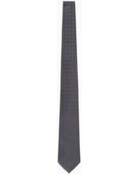 Emporio Armani - Pure Silk Eagle And Check Jacquard Tie - Lyst