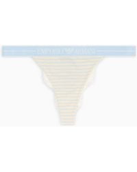 Emporio Armani - Asv Ribbed Recycled-Jersey Thong - Lyst