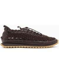 Emporio Armani - Sneakers With Woven Design And Rugged Rubber Sole - Lyst