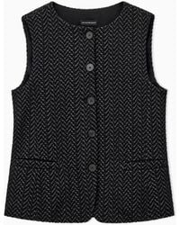 Emporio Armani - Chevron Jacquard Jersey Vest Signature Capsule - Lyst