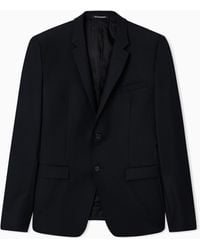 Emporio Armani - Worsted Single-Breasted Jacket - Lyst