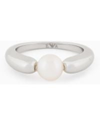 Emporio Armani - Tone Brass Center Focal Ring - Lyst