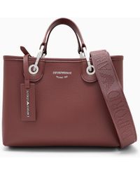 Emporio Armani - Shopping Bag With Pebbled Finish And Detachable Strap - Lyst