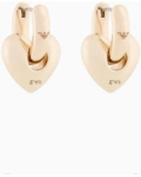 Emporio Armani - Tone Brass Hoop Earrings - Lyst